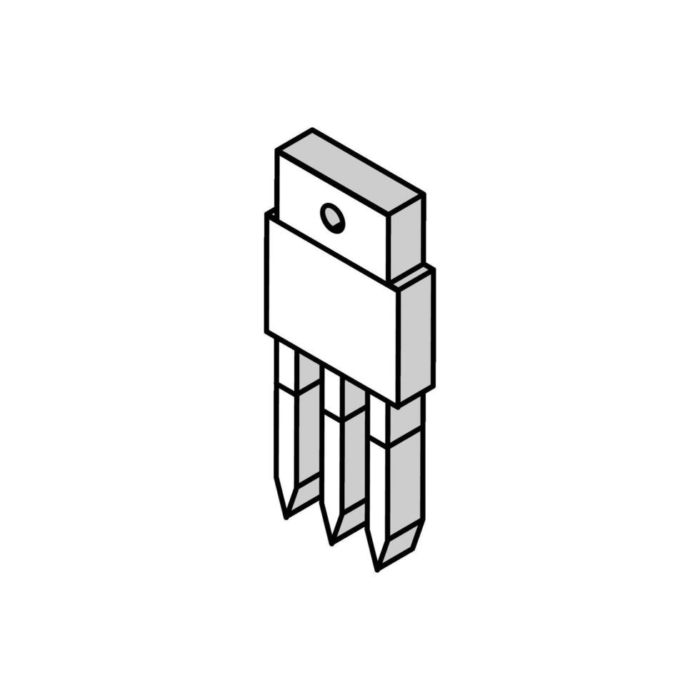 transistor electronic component isometric icon vector illustration