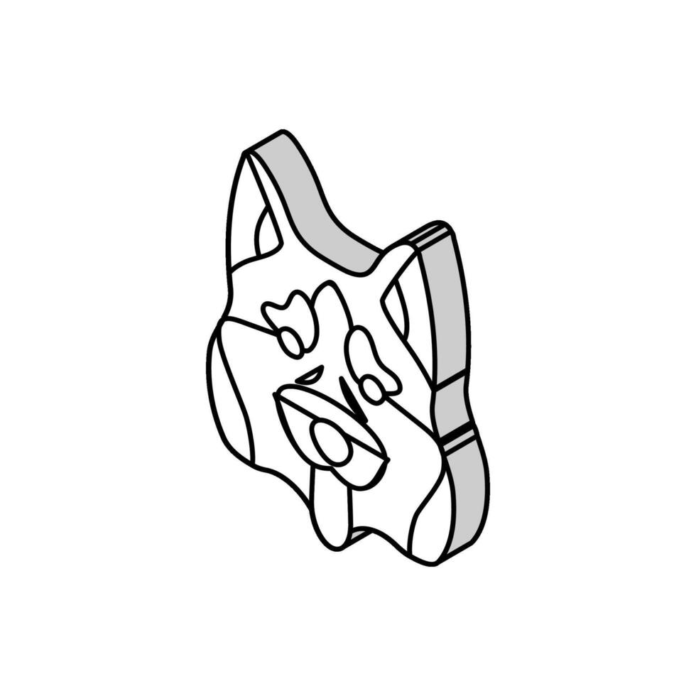 siberian husky dog puppy pet isometric icon vector illustration