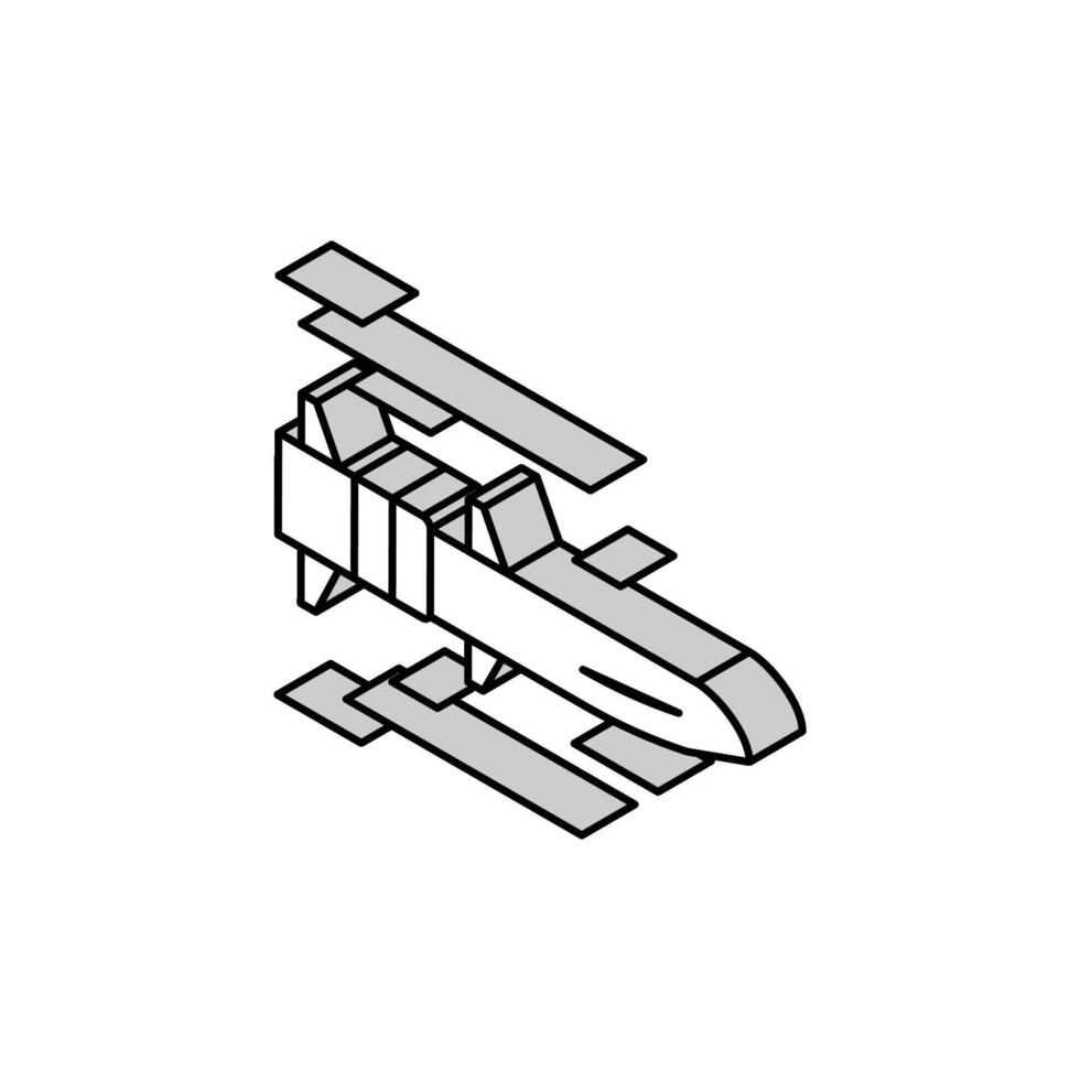 hypersonic missiles future technology isometric icon vector illustration