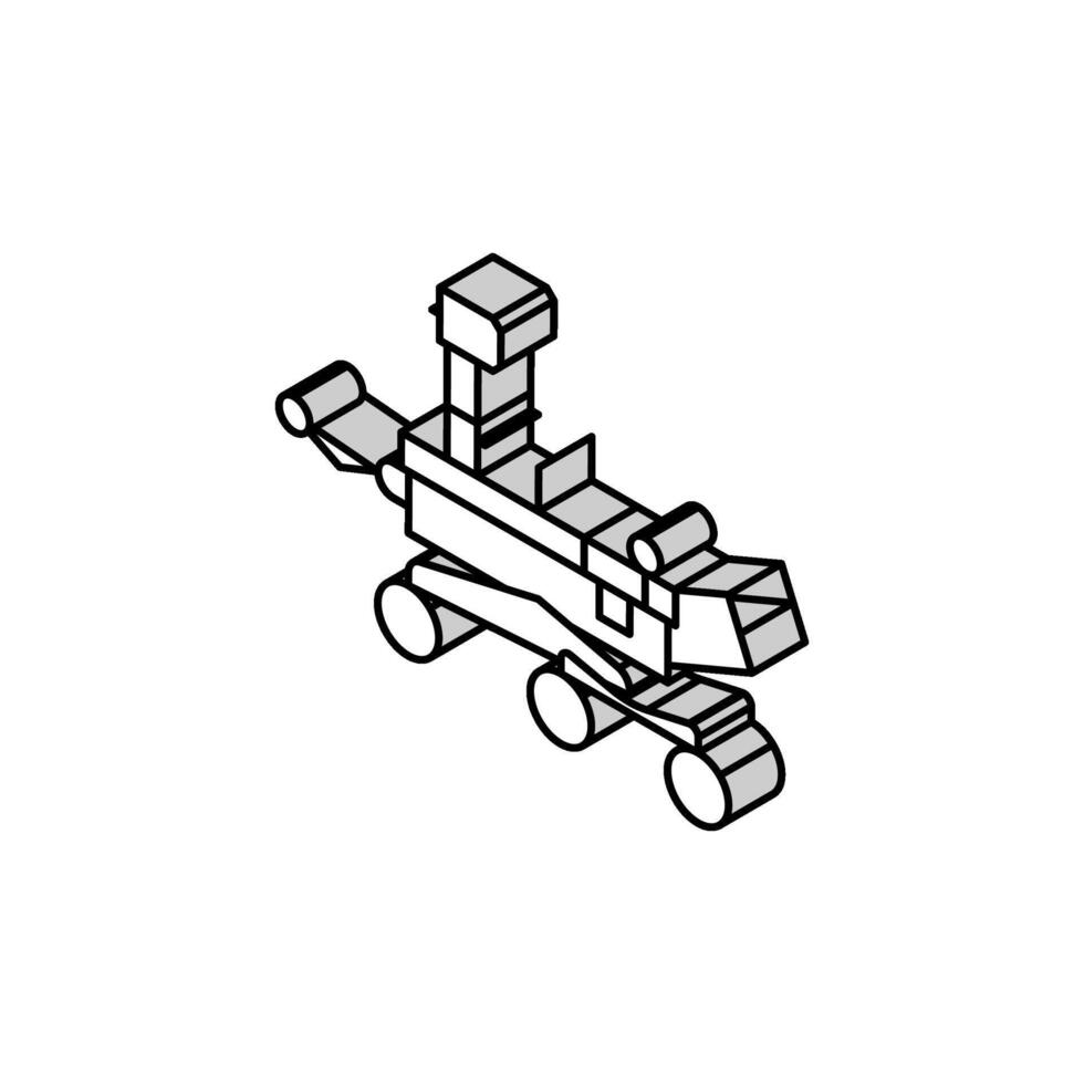 mars rover planet isometric icon vector illustration