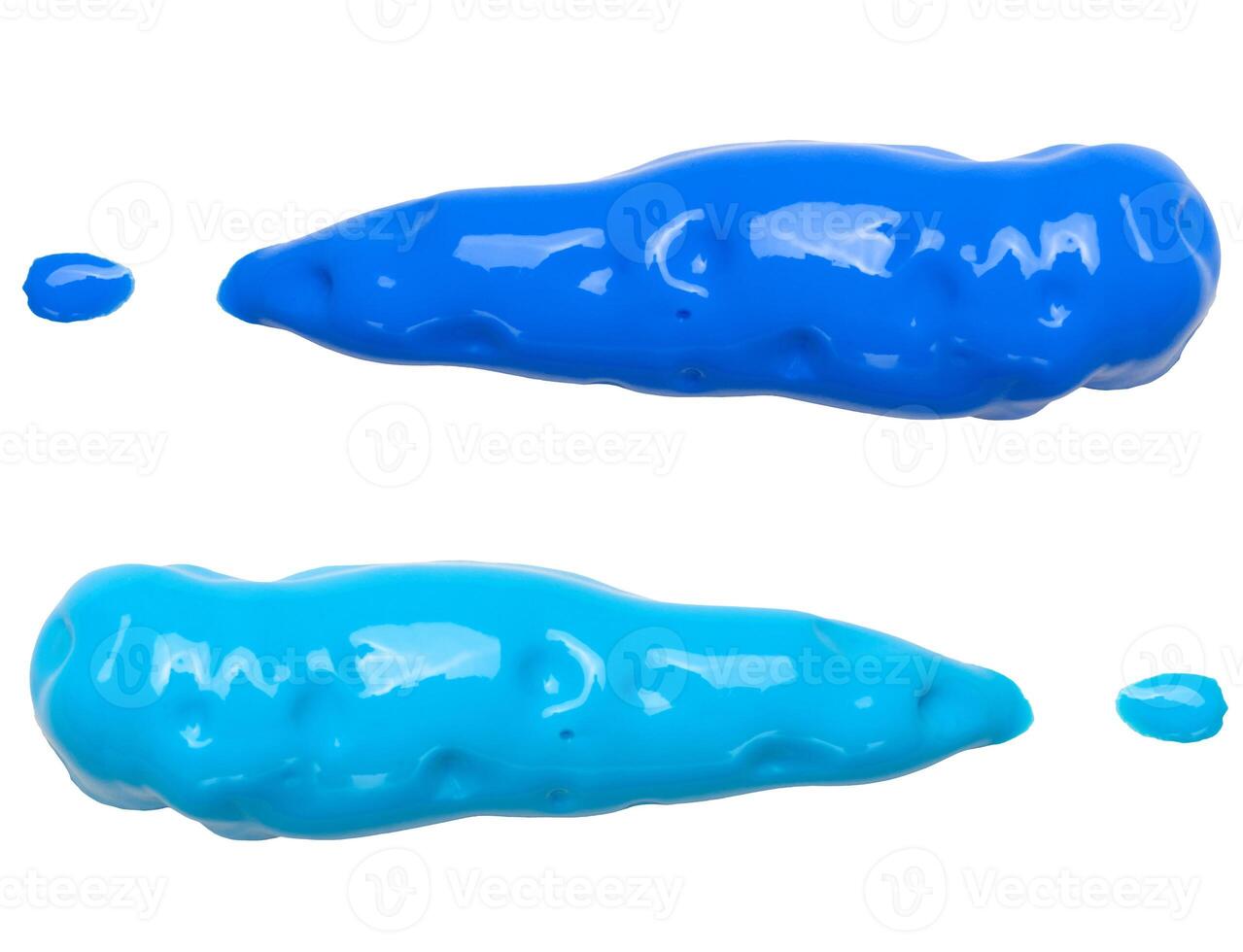 Swatch of blue thick oil paint on isolated background photo