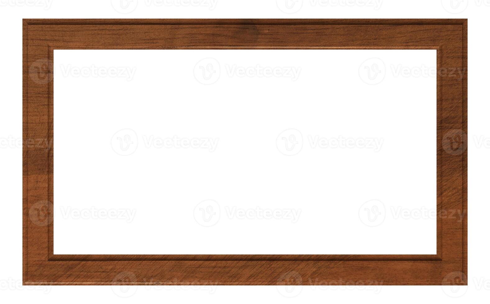 Blank  brown wooden frame on isolated background photo