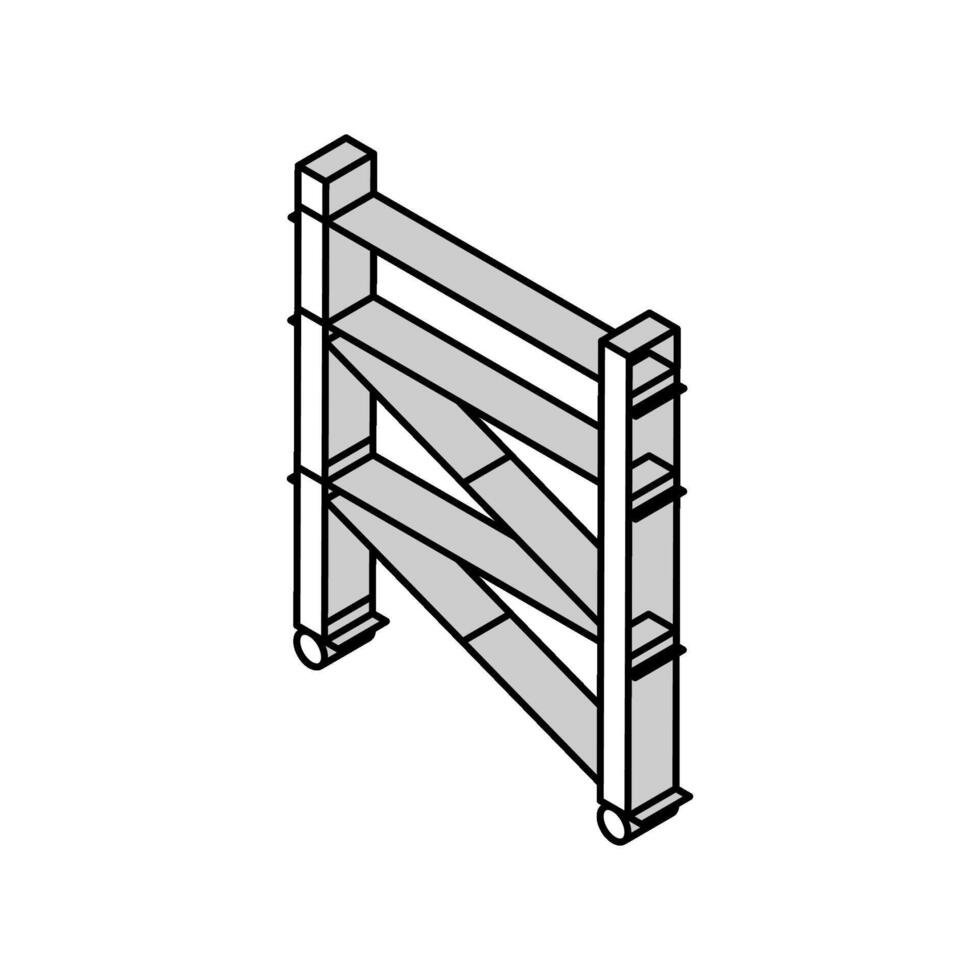 scaffolding civil engineer isometric icon vector illustration