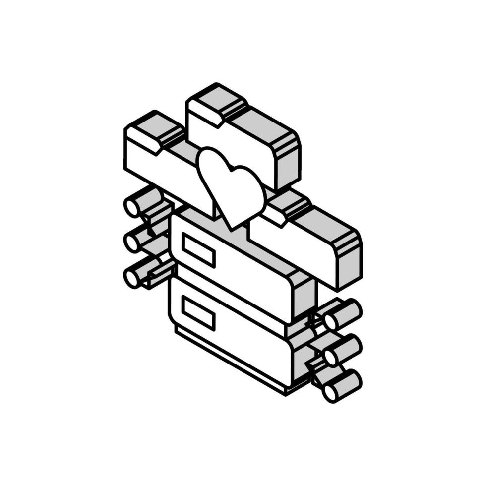 health data analysis isometric icon vector illustration