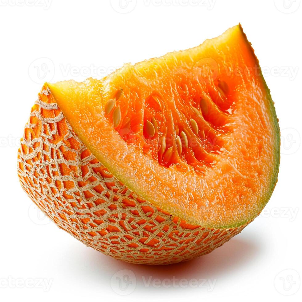 AI generated Ripe melon on a white isolated background - AI generated image photo