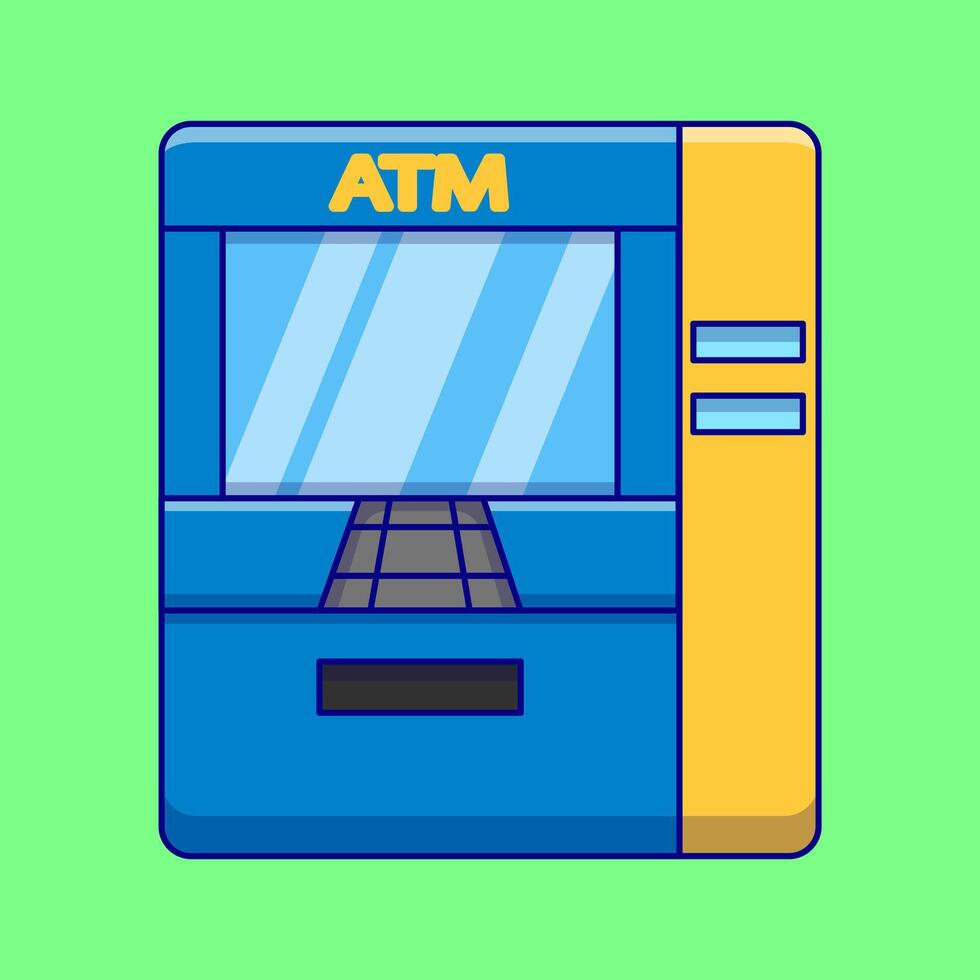 Atm Machine Cartoon Vector Icons Illustration. Flat Cartoon Concept. Suitable for any creative project.