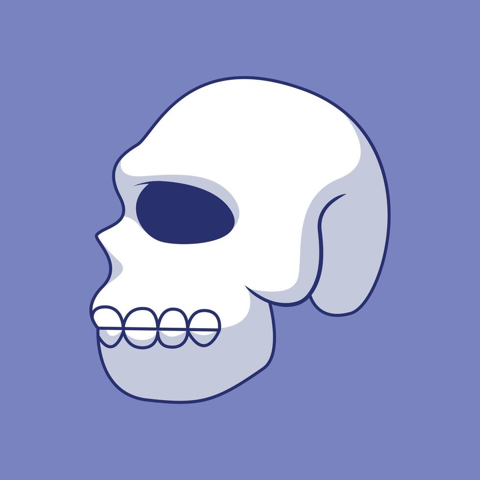 Skull Side View Cartoon Vector Icons Illustration. Flat Cartoon Concept. Suitable for any creative project.