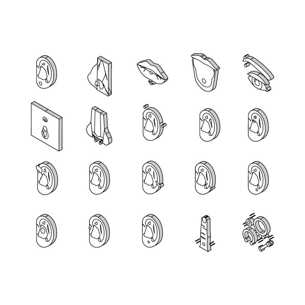 piercing fashion beauty earring isometric icons set vector