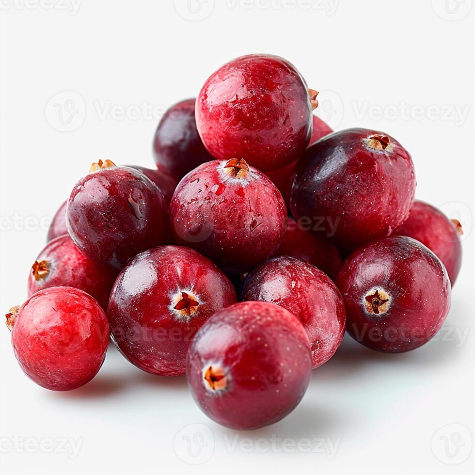 AI generated Cranberry berry on white isolated background - AI generated image photo