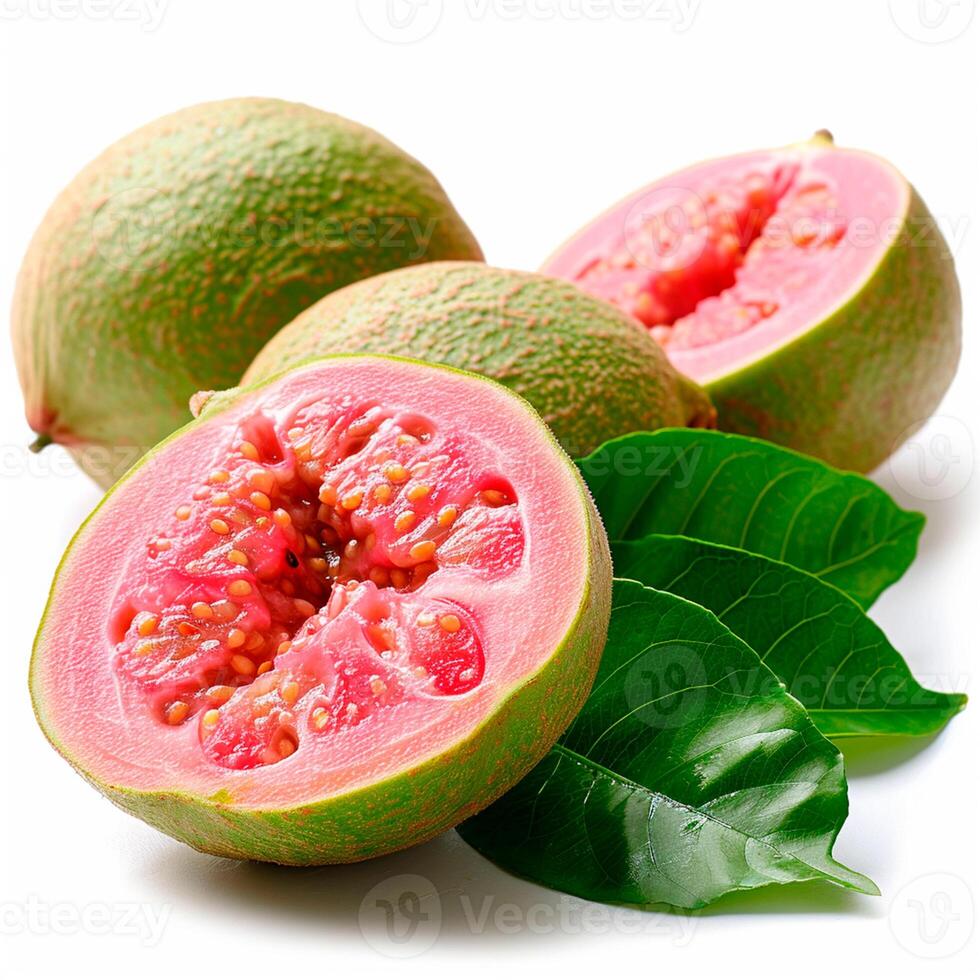 AI generated Guava on white isolated background - AI generated image photo