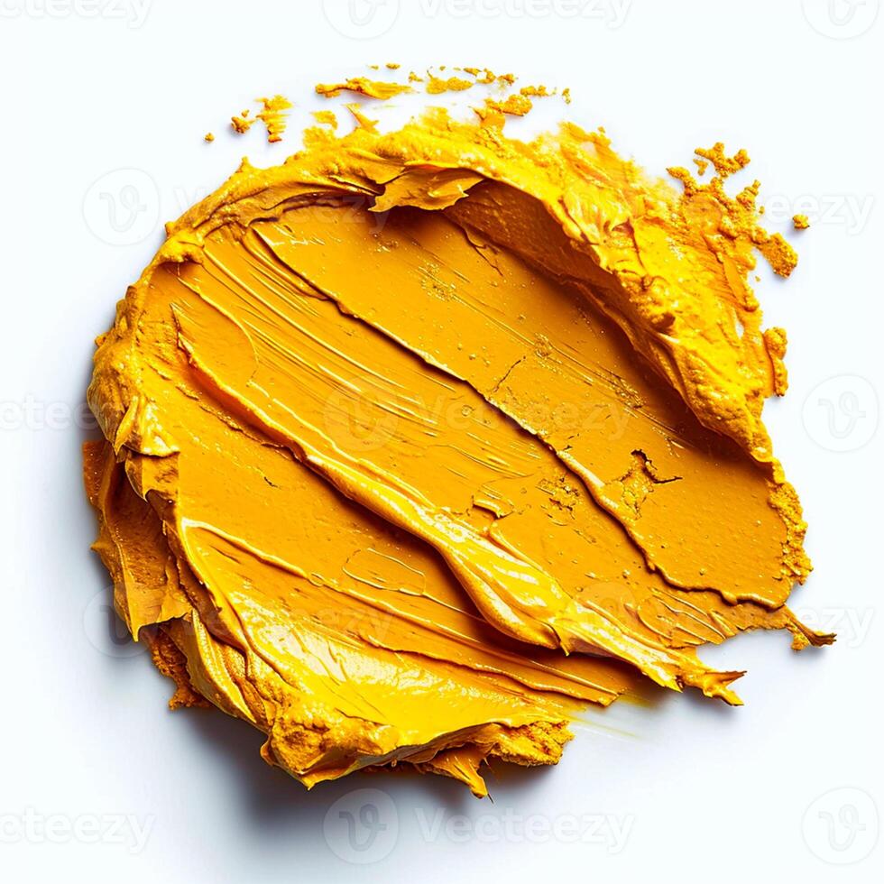 AI generated Liquid mustard, hot sauce, white isolated background - AI generated image photo