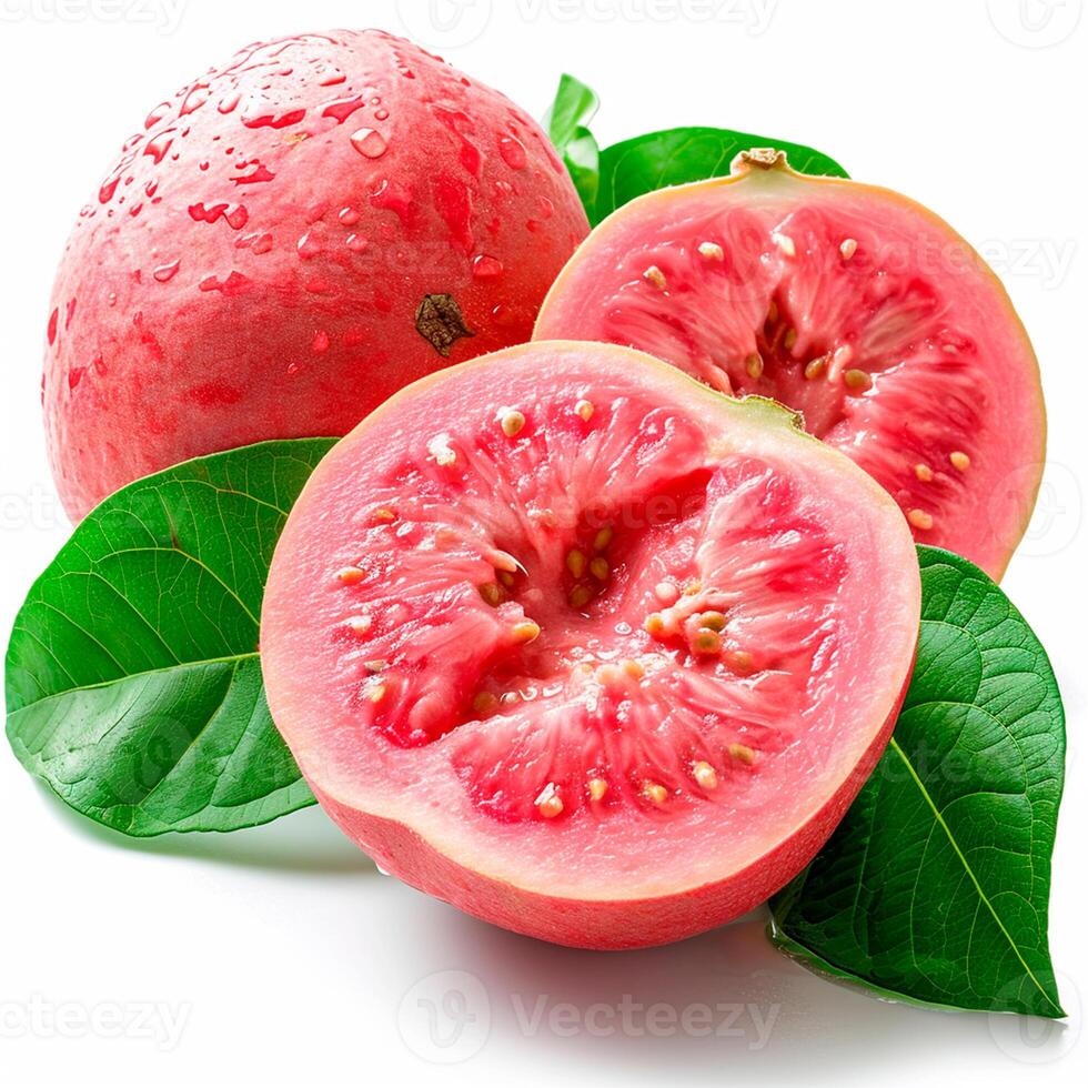 AI generated Guava on white isolated background - AI generated image photo