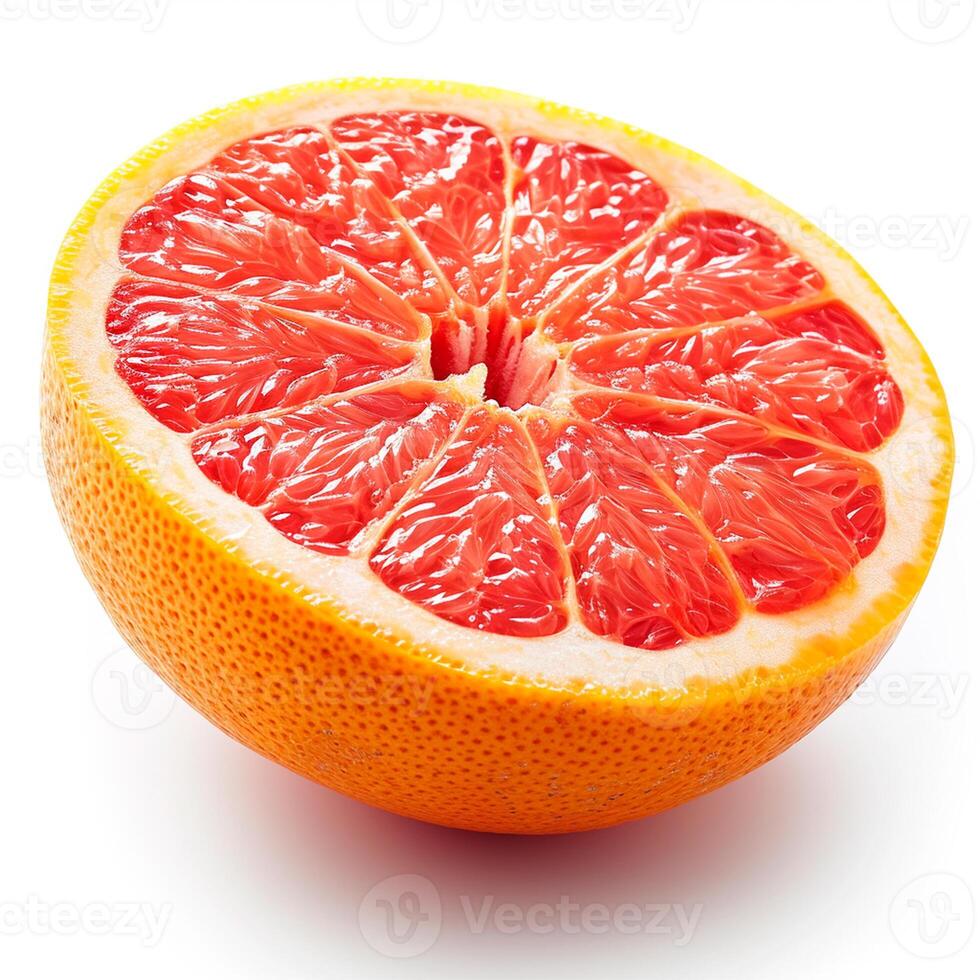 AI generated Ripe grapefruit, ripe citrus fruit on white isolated background - AI generated image photo