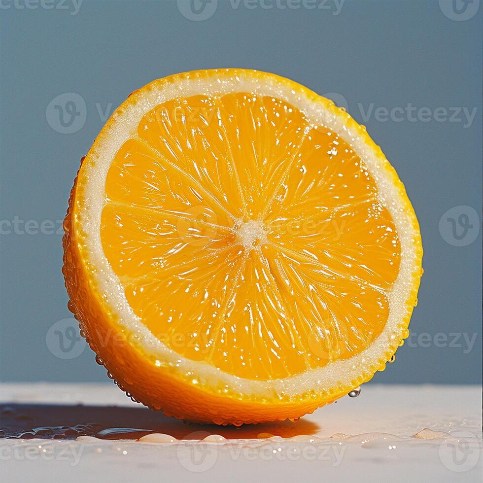 AI generated Fresh lemon on isolated background - AI generated image photo