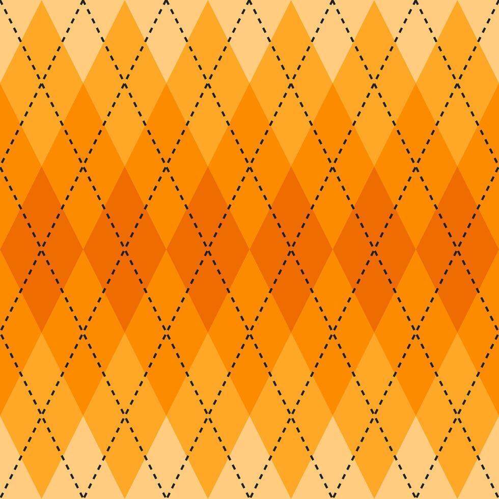 Orange gradient argyle pattern. Argyle vector pattern. Argyle pattern. Seamless geometric pattern for clothing, wrapping paper, backdrop, background, gift card, sweater.