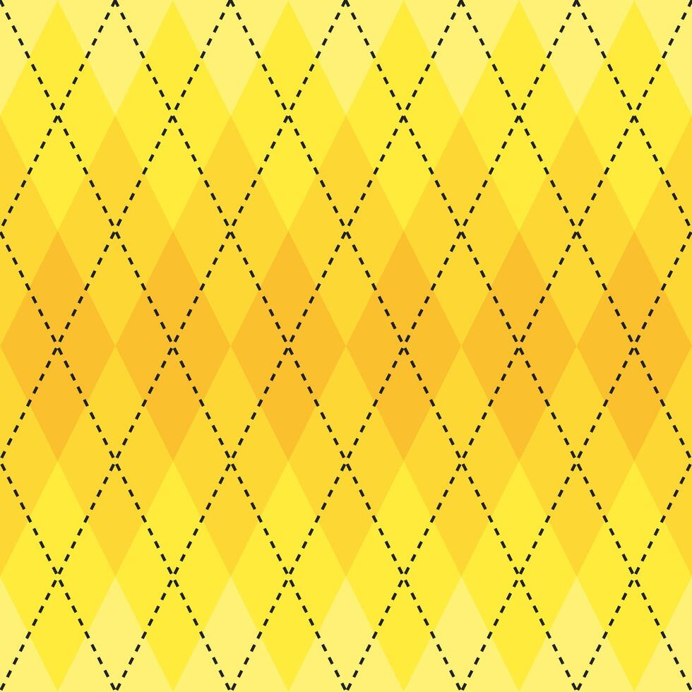 Yellow gradient argyle pattern. Argyle vector pattern. Argyle pattern. Seamless geometric pattern for clothing, wrapping paper, backdrop, background, gift card, sweater.