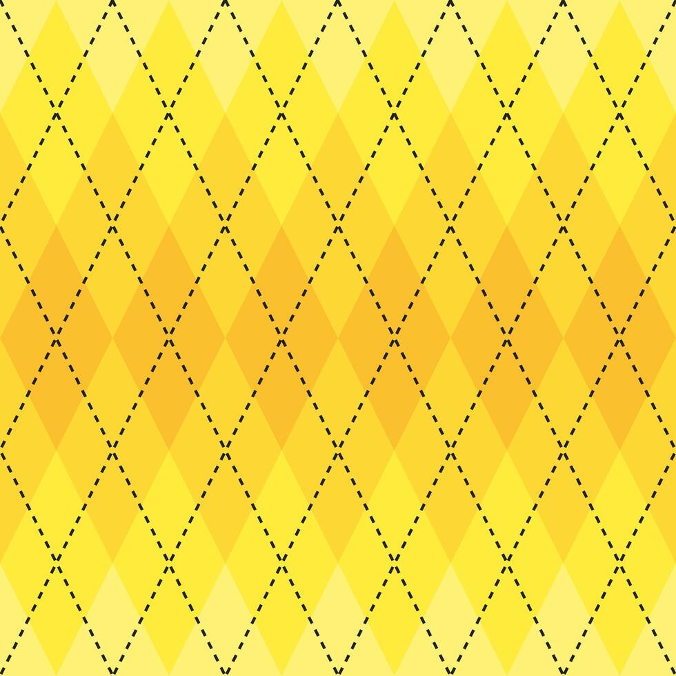 Yellow gradient argyle pattern. Argyle vector pattern. Argyle pattern. Seamless geometric pattern for clothing, wrapping paper, backdrop, background, gift card, sweater.