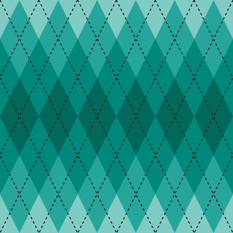 Green gradient argyle pattern. Argyle vector pattern. Argyle pattern. Seamless geometric pattern for clothing, wrapping paper, backdrop, background, gift card, sweater.