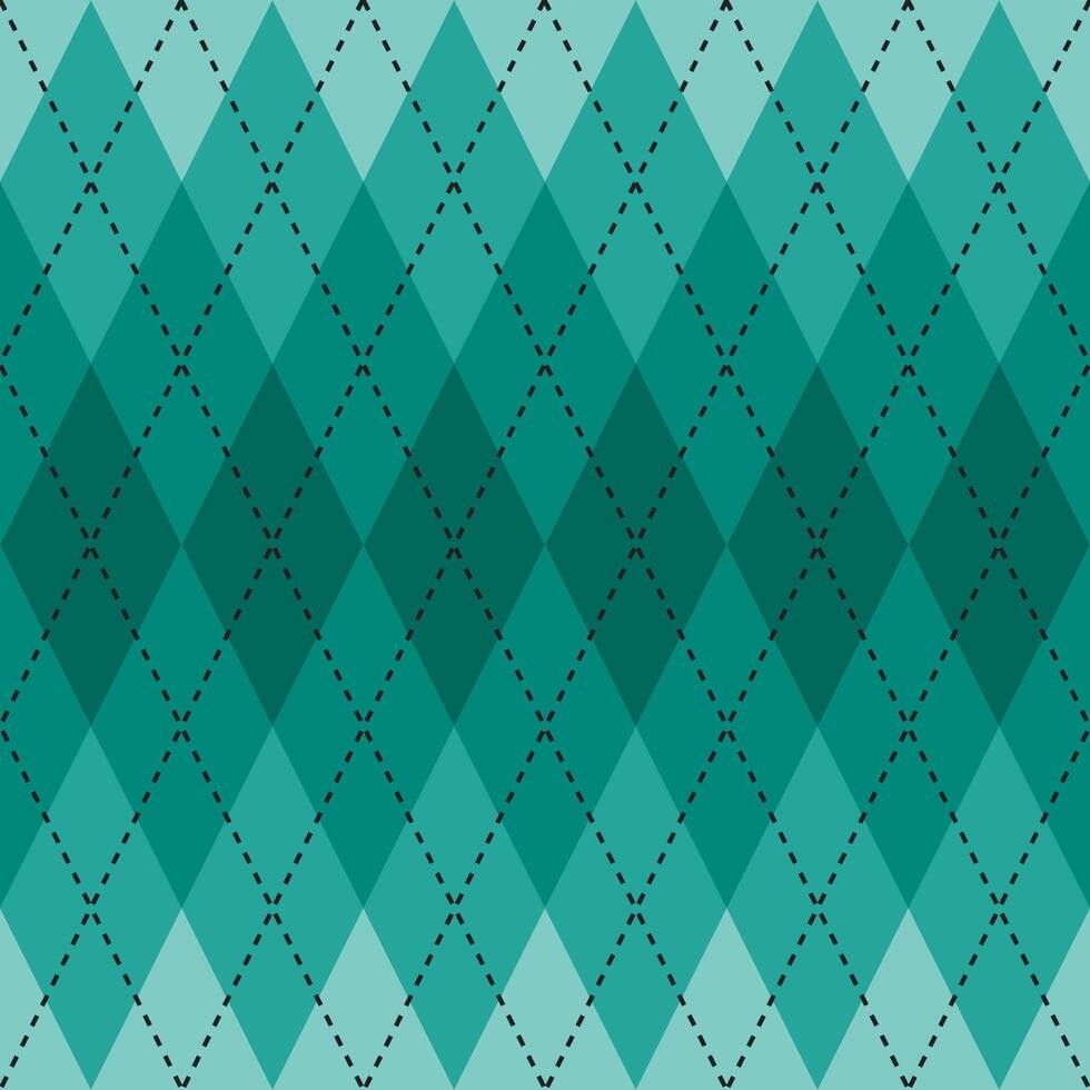 Green gradient argyle pattern. Argyle vector pattern. Argyle pattern. Seamless geometric pattern for clothing, wrapping paper, backdrop, background, gift card, sweater.