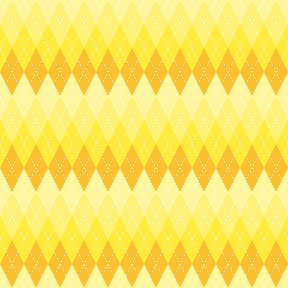 Yellow gradient argyle pattern. Argyle vector pattern. Argyle pattern. Seamless geometric pattern for clothing, wrapping paper, backdrop, background, gift card, sweater.