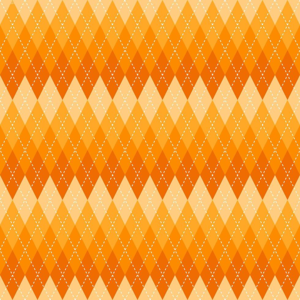 Orange gradient argyle pattern. Argyle vector pattern. Argyle pattern. Seamless geometric pattern for clothing, wrapping paper, backdrop, background, gift card, sweater.