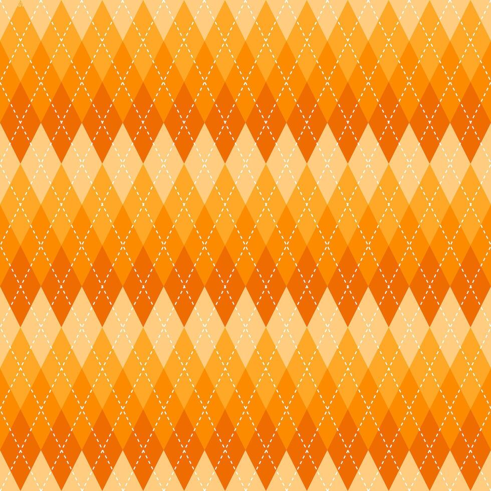 Orange gradient argyle pattern. Argyle vector pattern. Argyle pattern. Seamless geometric pattern for clothing, wrapping paper, backdrop, background, gift card, sweater.