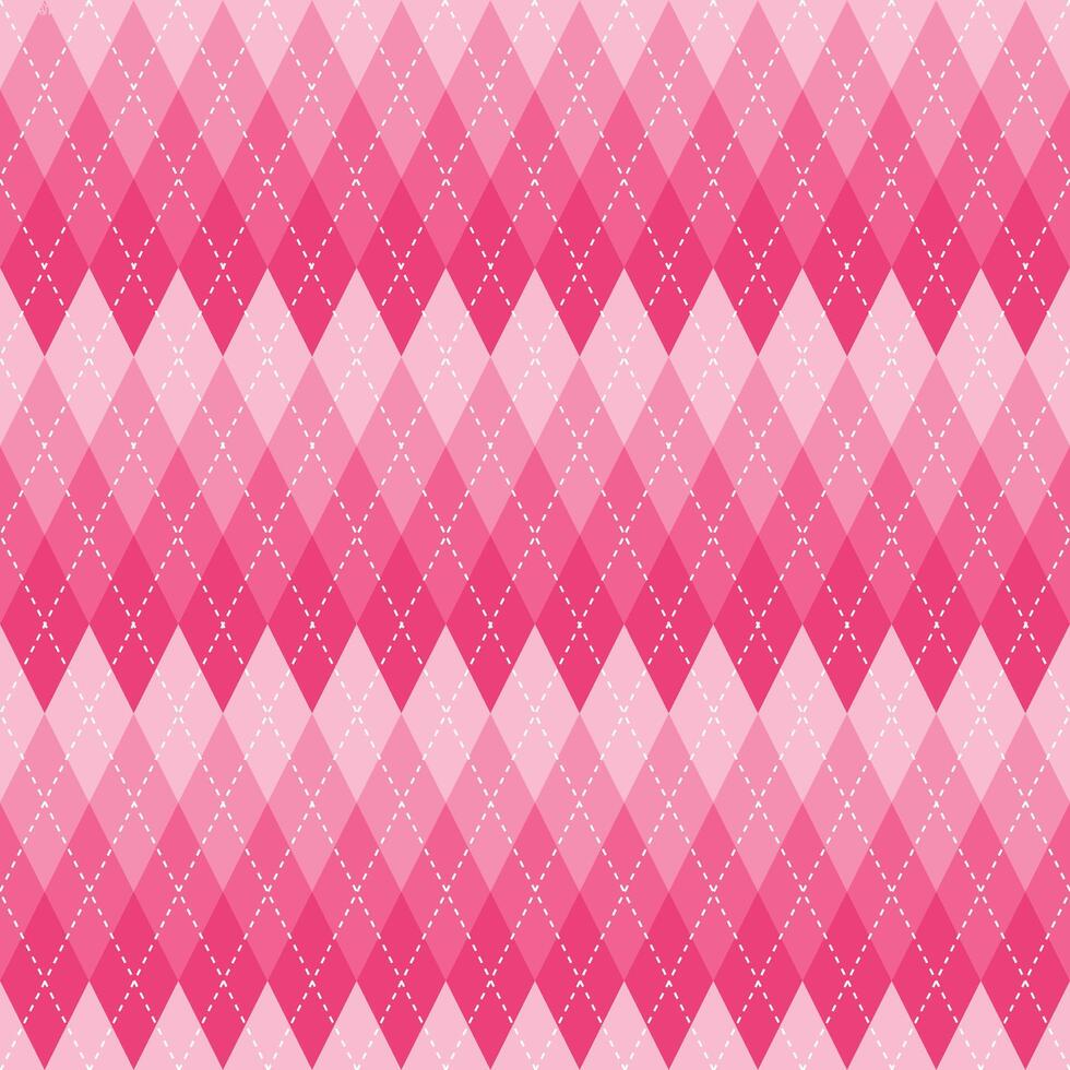 Pink gradient argyle pattern. Argyle vector pattern. Argyle pattern. Seamless geometric pattern for clothing, wrapping paper, backdrop, background, gift card, sweater.