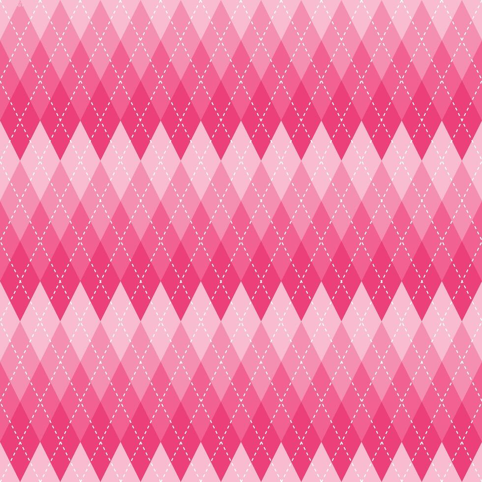 Pink gradient argyle pattern. Argyle vector pattern. Argyle pattern. Seamless geometric pattern for clothing, wrapping paper, backdrop, background, gift card, sweater.