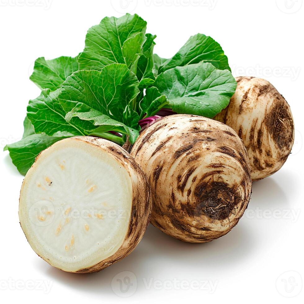 AI generated Rutabaga on white isolated background - AI generated image photo