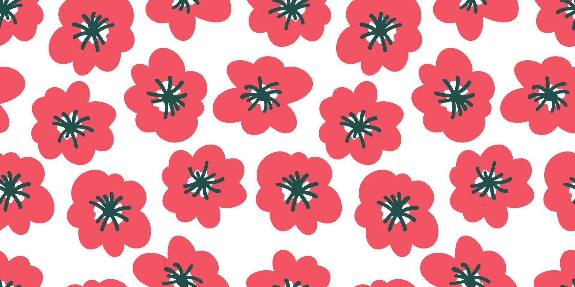 Vector hand drawn flowers. Seamless pattern for textile design, wallpaper, stationery, home decor, packaging, background, art and crafts.