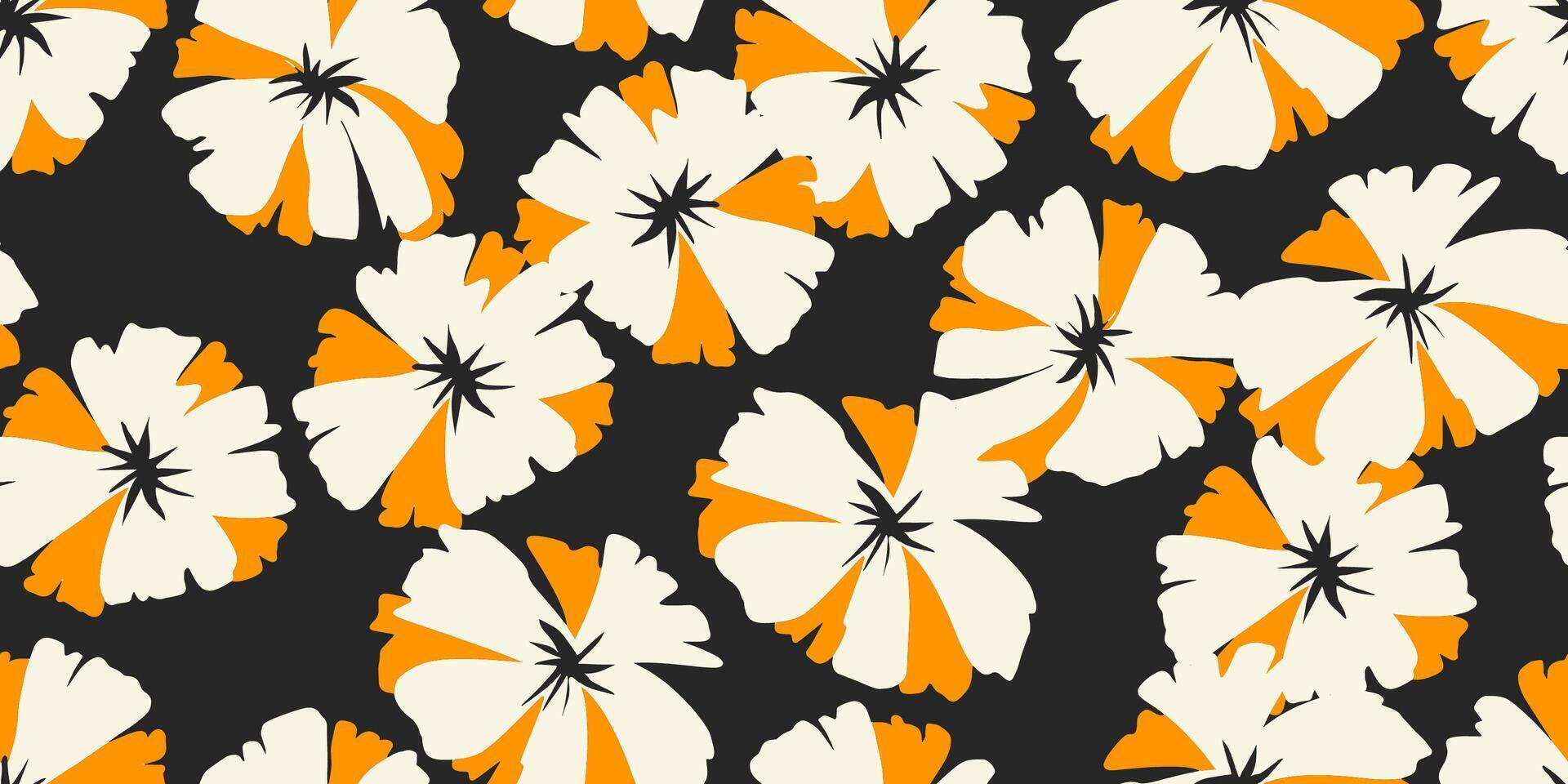 Vector hand drawn flowers. Seamless pattern for textile design, wallpaper, stationery, home decor, packaging, background, art and crafts.