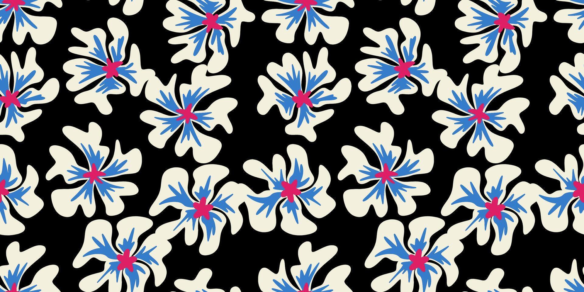 Vector hand drawn flowers. Seamless pattern for textile design, wallpaper, stationery, home decor, packaging, background, art and crafts.