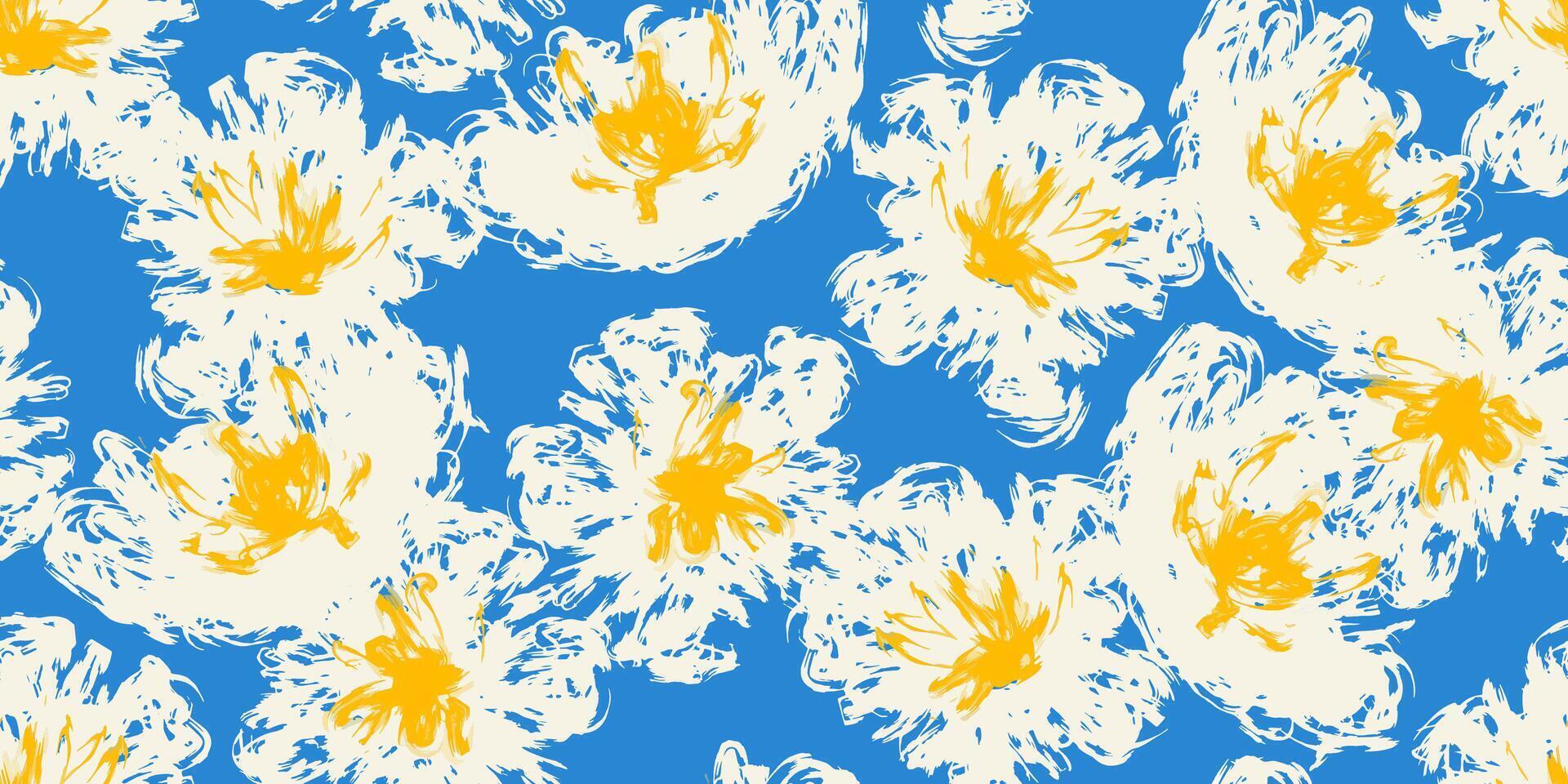 Vector hand drawn flowers. Seamless pattern for textile design, wallpaper, stationery, home decor, packaging, background, art and crafts.