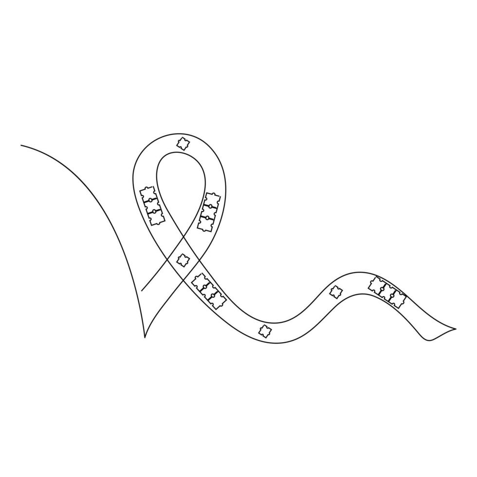 One line art vector of autism awareness Concept art and autism day design and illustration