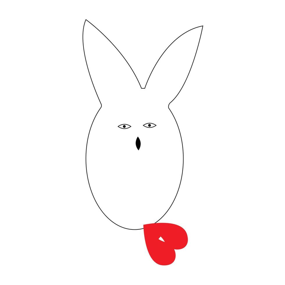 Happy easter Monday single line art and one line rabbits drawing art vector