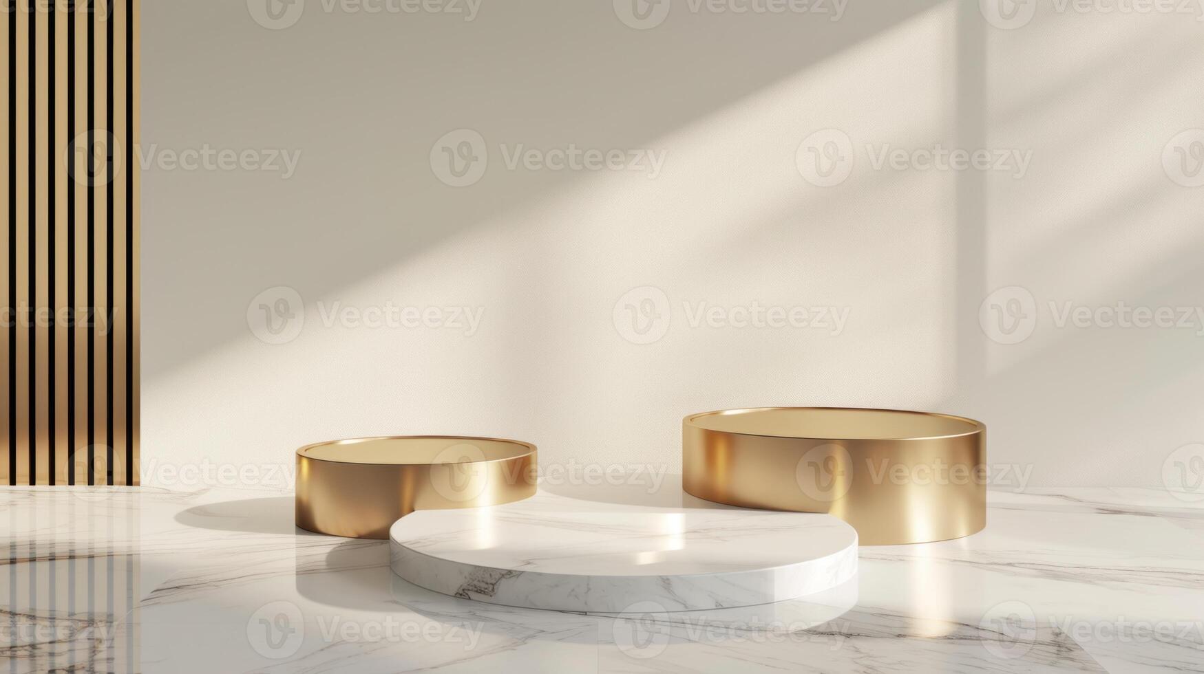 AI generated Duo of elegance on minimalist display. photo