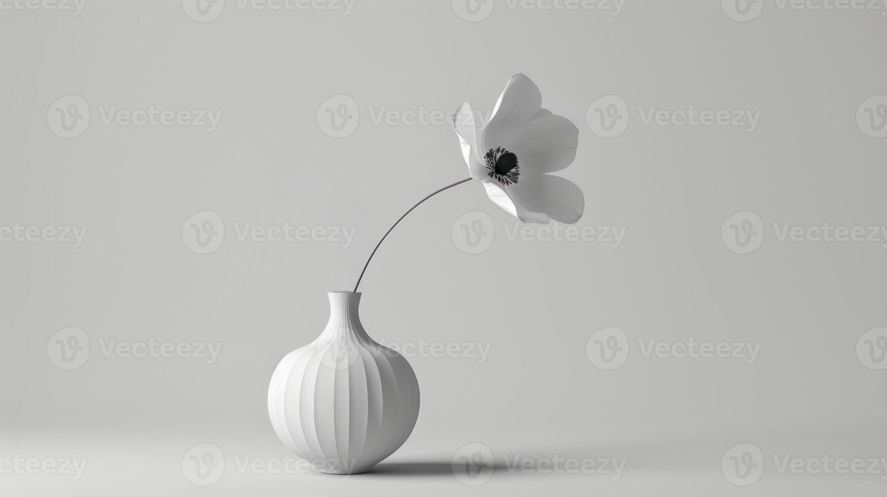 AI generated Still life of white flower. Copy space. photo