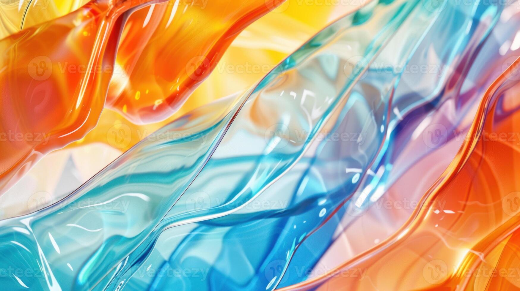 AI generated Vibrant glass art with colorful. photo