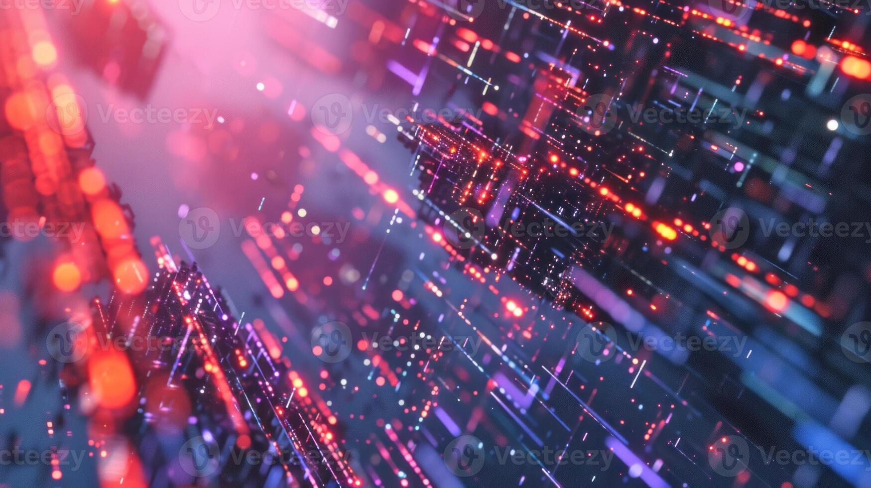 AI generated Futuristic data stream visualization. AI generated. photo