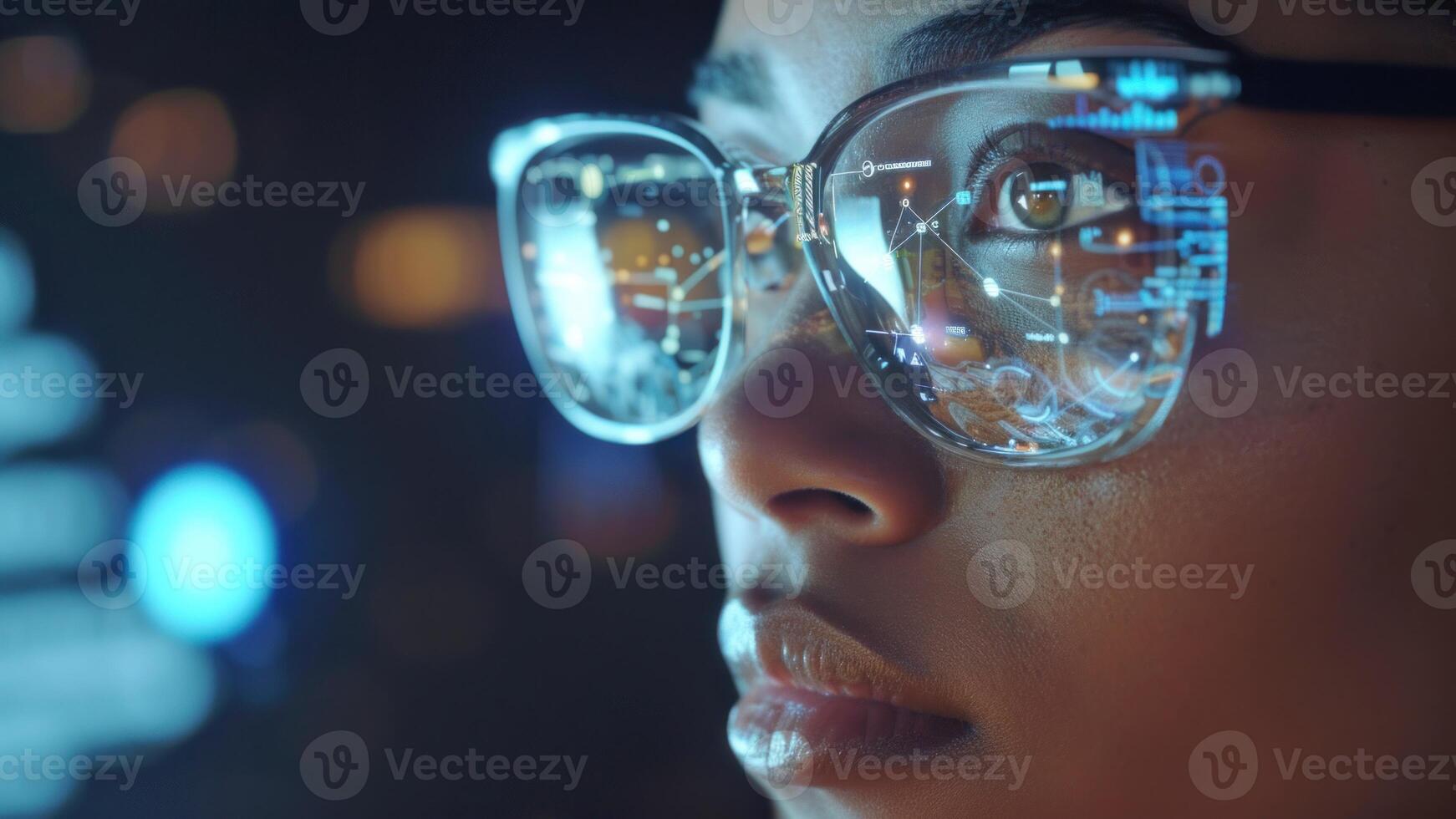 AI generated Enhanced tech visions of African American women. AI generated. photo