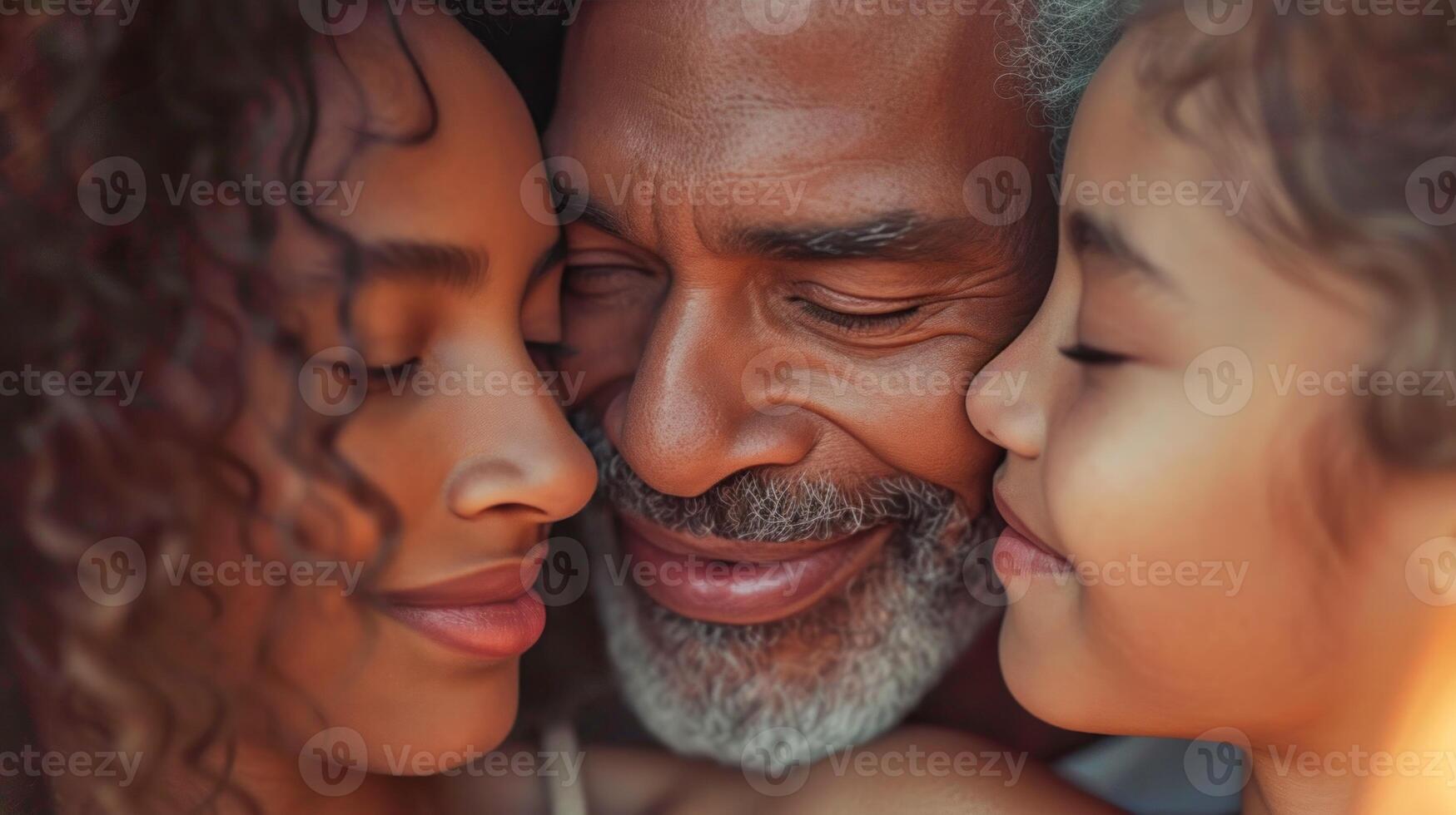 AI generated Warm family moment. AI generated. photo