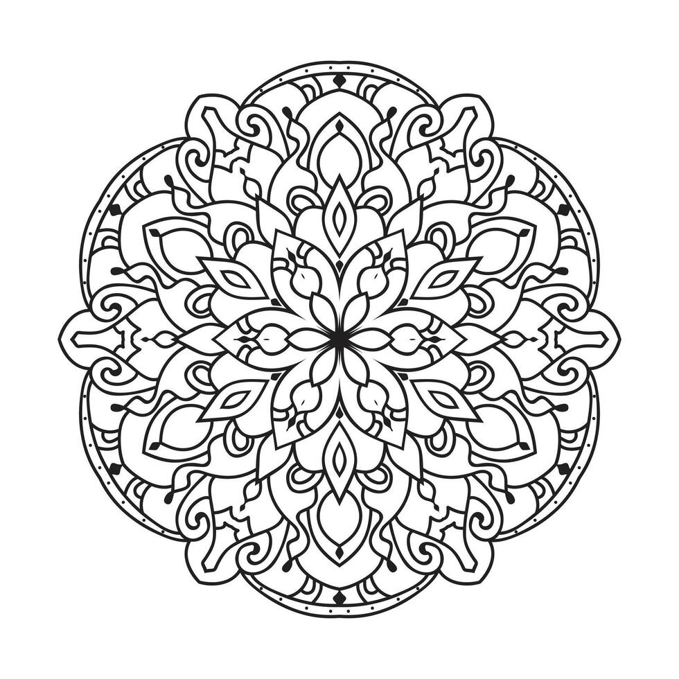 Outline mandala decorative and ornamental design for coloring page vector