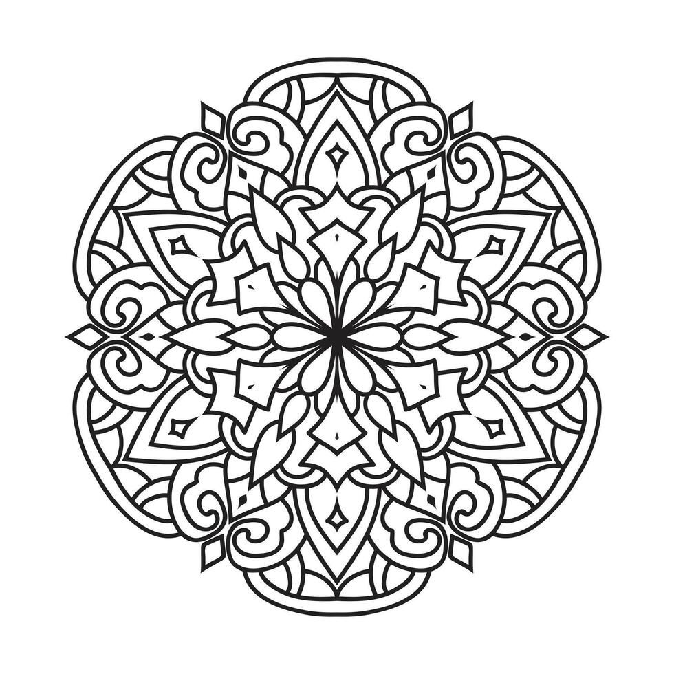 vector contorno mandala decorativo y ornamental diseño para colorante página