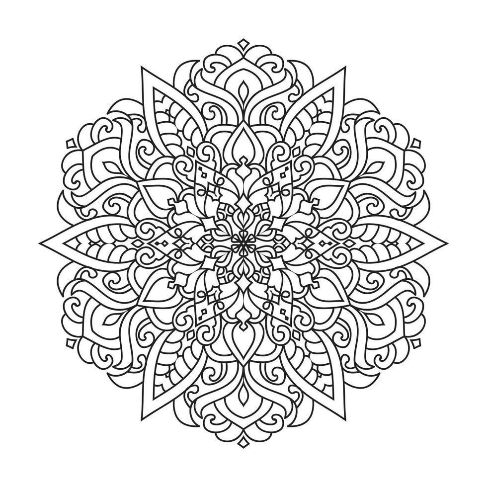 Vector outline mandala decorative and ornamental design for coloring page