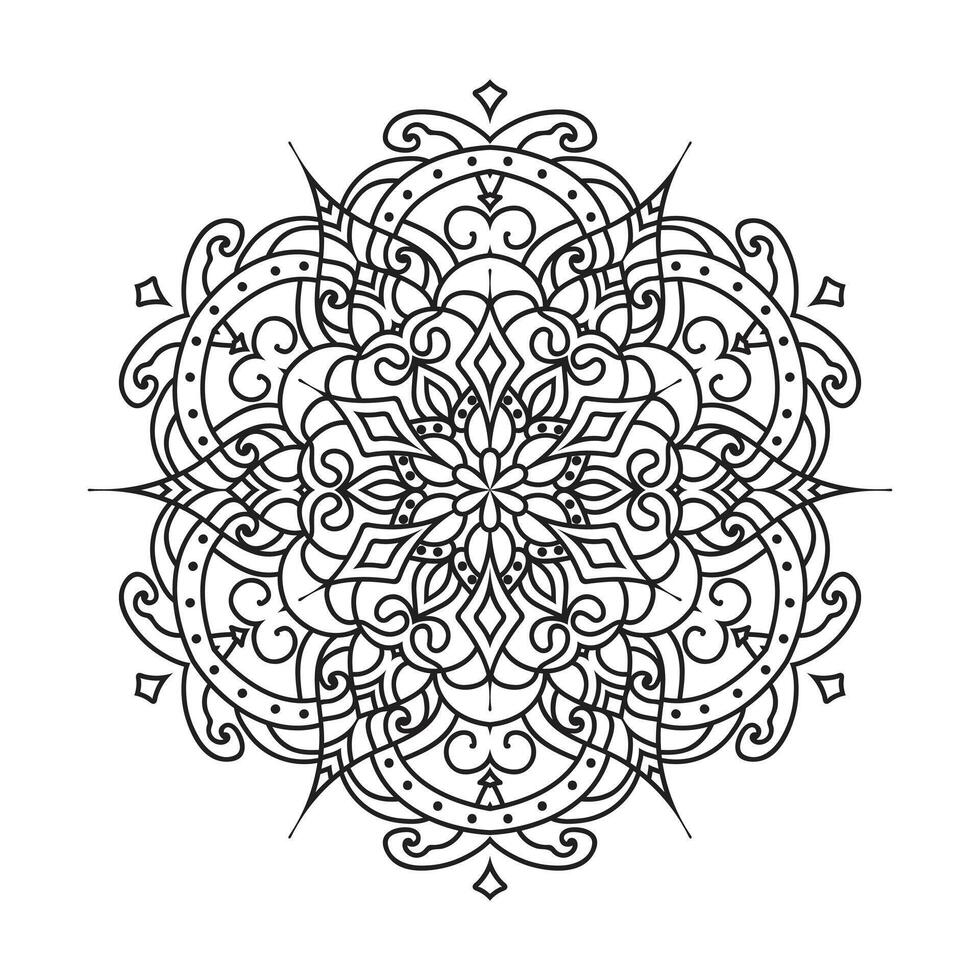 Outline mandala decorative and ornamental design for coloring page vector