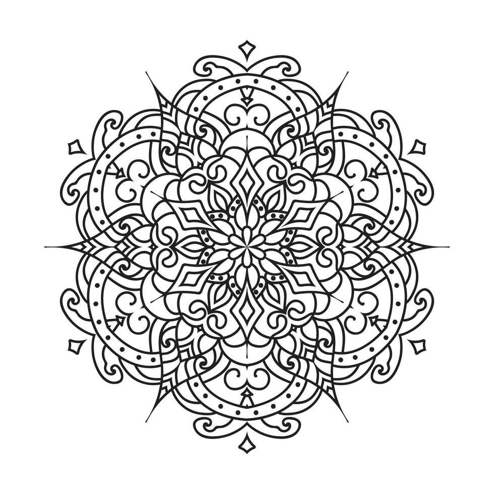 contorno mandala decorativo y ornamental diseño para colorante página vector