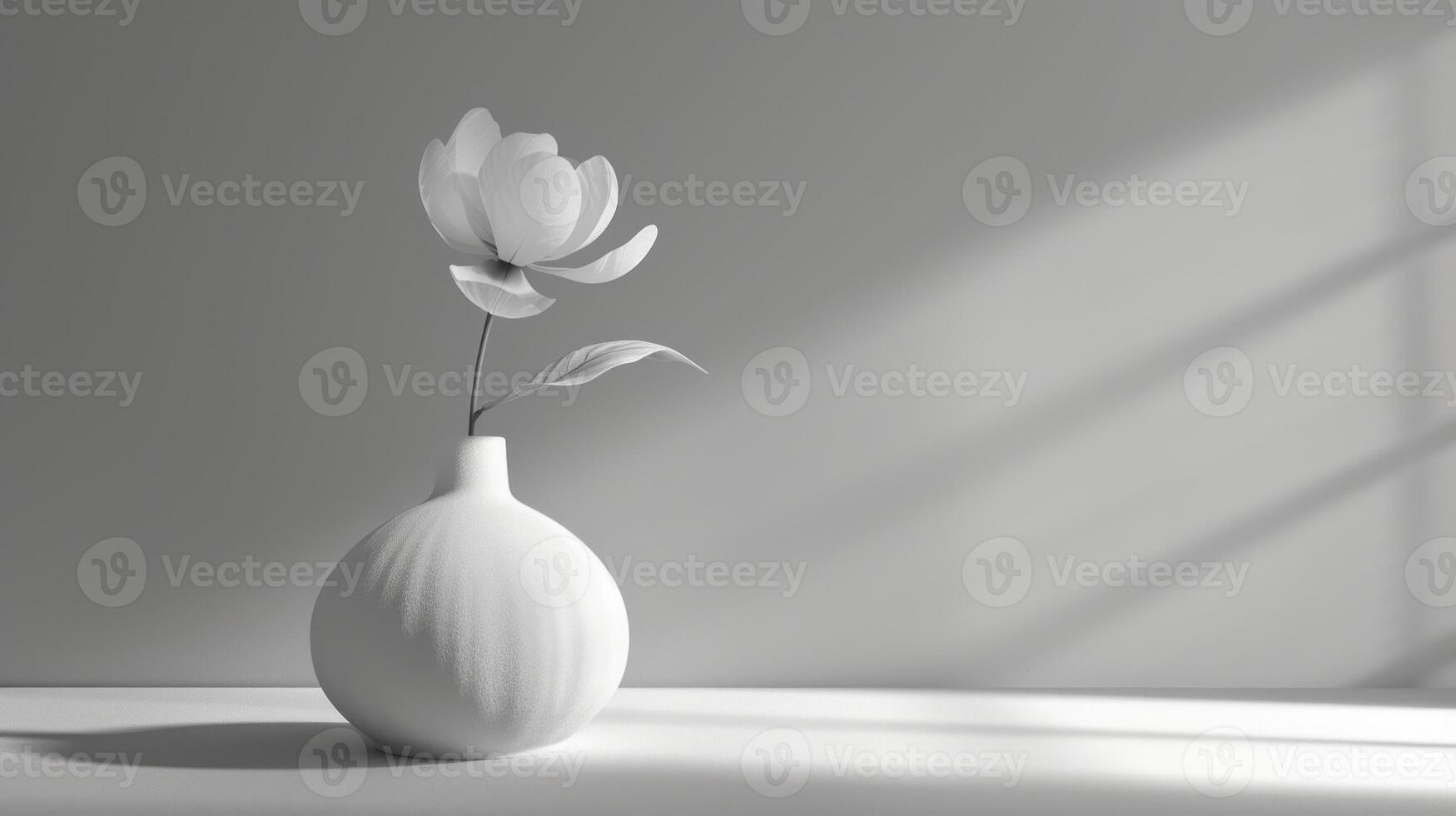 AI generated Still life of white flower. Copy space. photo