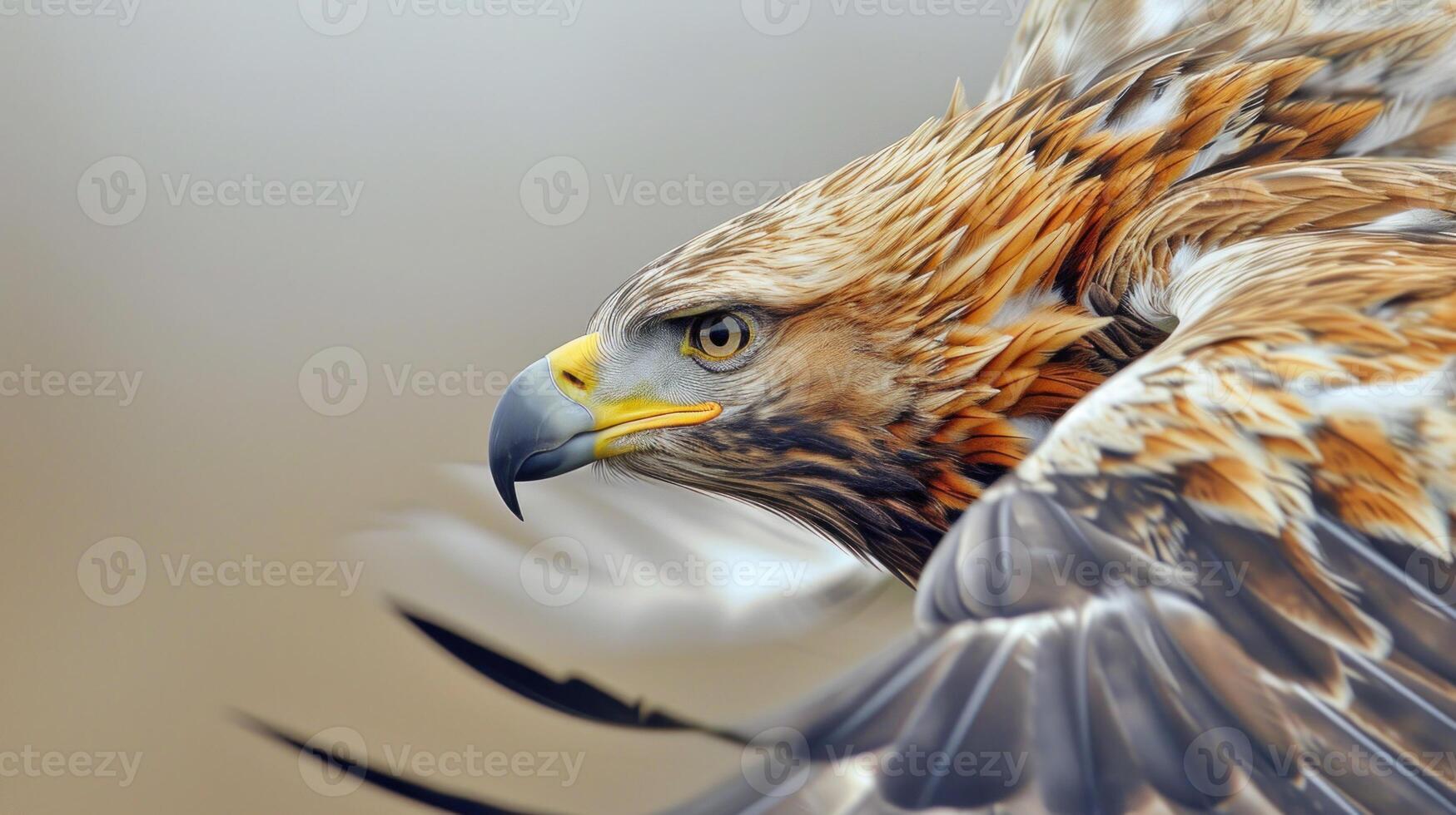 AI generated Closeup of soaring eagle. AI generated. photo