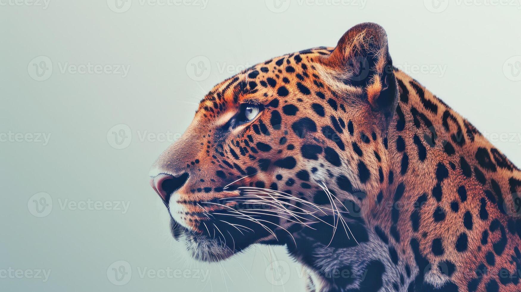 AI generated Majestic jaguar profile. Copy space. AI generated. photo