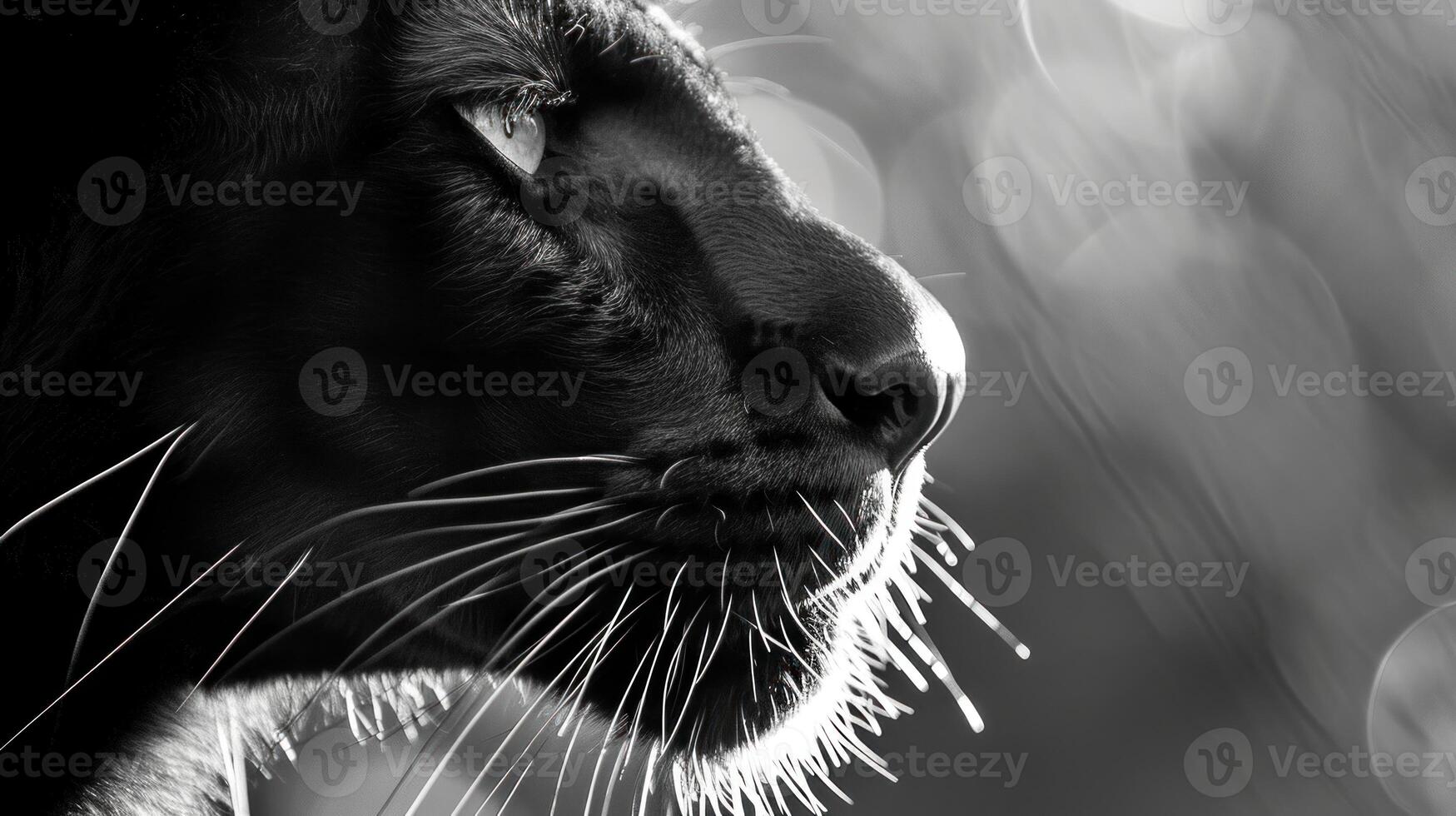 AI generated Majestic panther closeup. Copy space. AI generated. photo